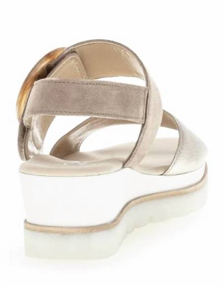 NEW GABOR ladies touch fastening sandals in metal cervo - Picture 3 of 5